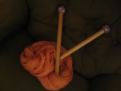 my new yarn and needles